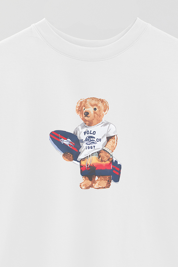 REMERA OVER ESTAMPADA UNISEX BEAR SURFER 2
