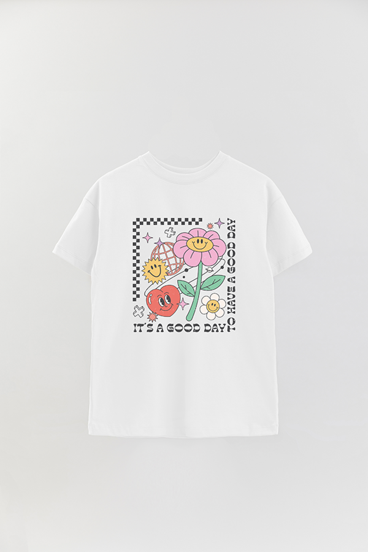 REMERA OVER ESTAMPADA RT2 IT'S A GOOD DAY