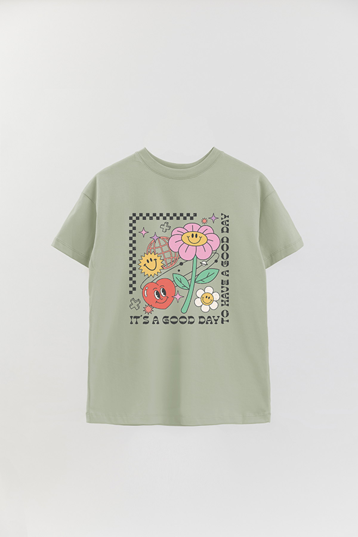REMERA OVER ESTAMPADA RT2 IT'S A GOOD DAY