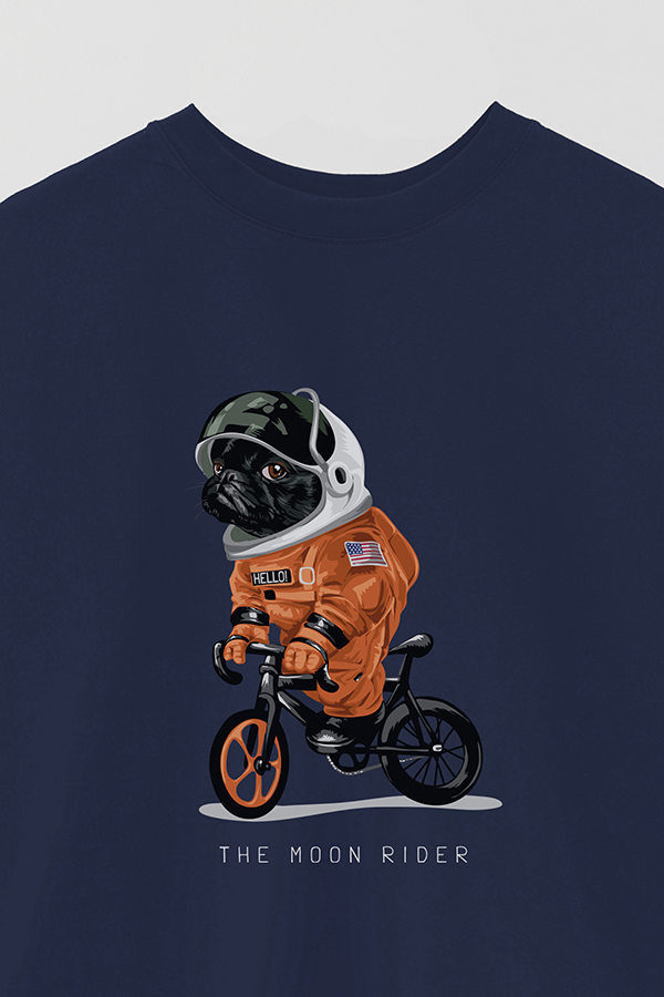 REMERA OVER ESTAMPADA DOG THE MOON RIDER