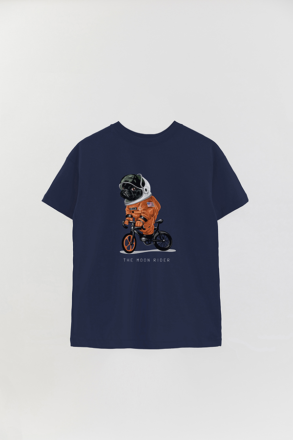 REMERA OVER ESTAMPADA DOG THE MOON RIDER