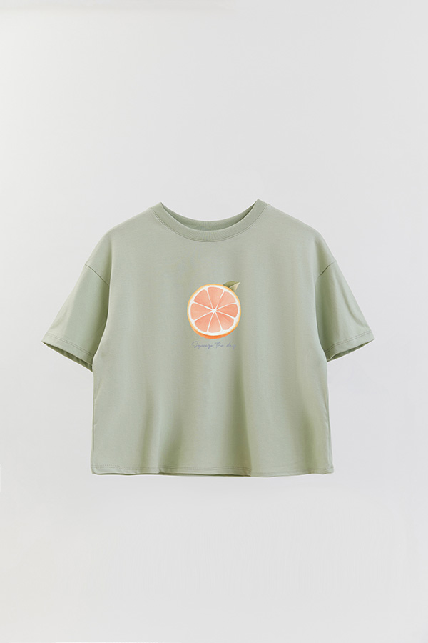 REMERA CROP ESTAMPADA COASTAL SQUEEZE THE DAY