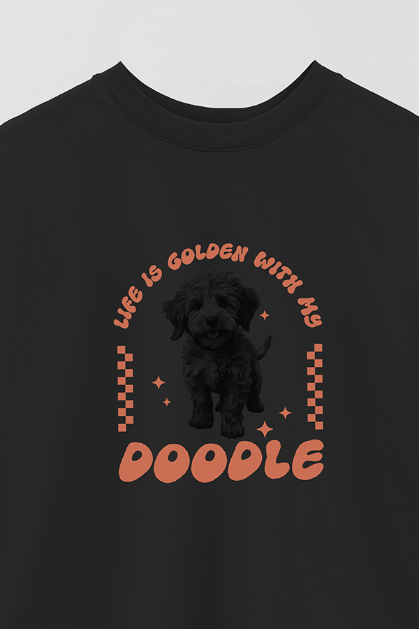 REMERA OVER ESTAMPADA DOG DOODLE