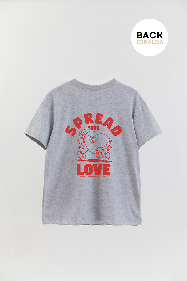 REMERA OVER FB CARTOON SPREAD LOVE RED