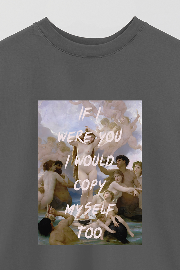 REMERA OVER ESTAMPADA ART COLLECTION 94 IF I WERE YOU