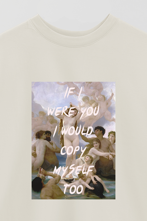 REMERA OVER ESTAMPADA ART COLLECTION 94 IF I WERE YOU