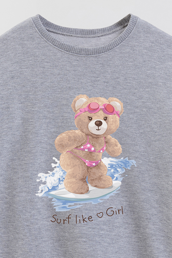 BUZO RUSTICO KIDS TEDDY SURF LIKE A GIRL