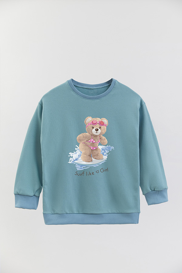 BUZO RUSTICO KIDS TEDDY SURF LIKE A GIRL