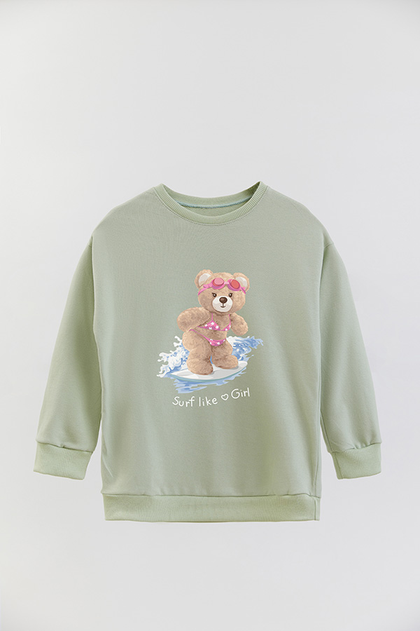 BUZO RUSTICO KIDS TEDDY SURF LIKE A GIRL