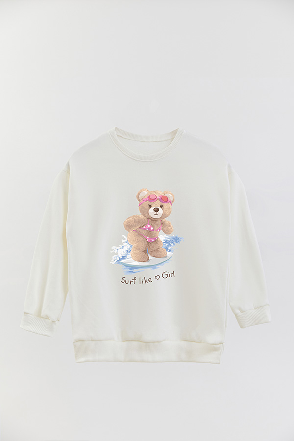 BUZO RUSTICO KIDS TEDDY SURF LIKE A GIRL