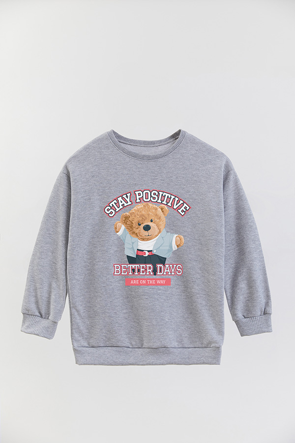 BUZO RUSTICO KIDS TEDDY STAY POSITIVE