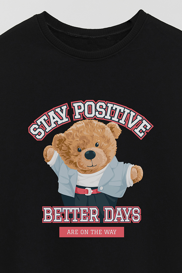 BUZO RUSTICO KIDS TEDDY STAY POSITIVE