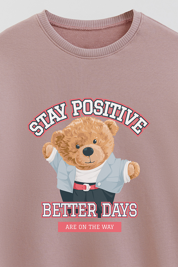 BUZO RUSTICO KIDS TEDDY STAY POSITIVE