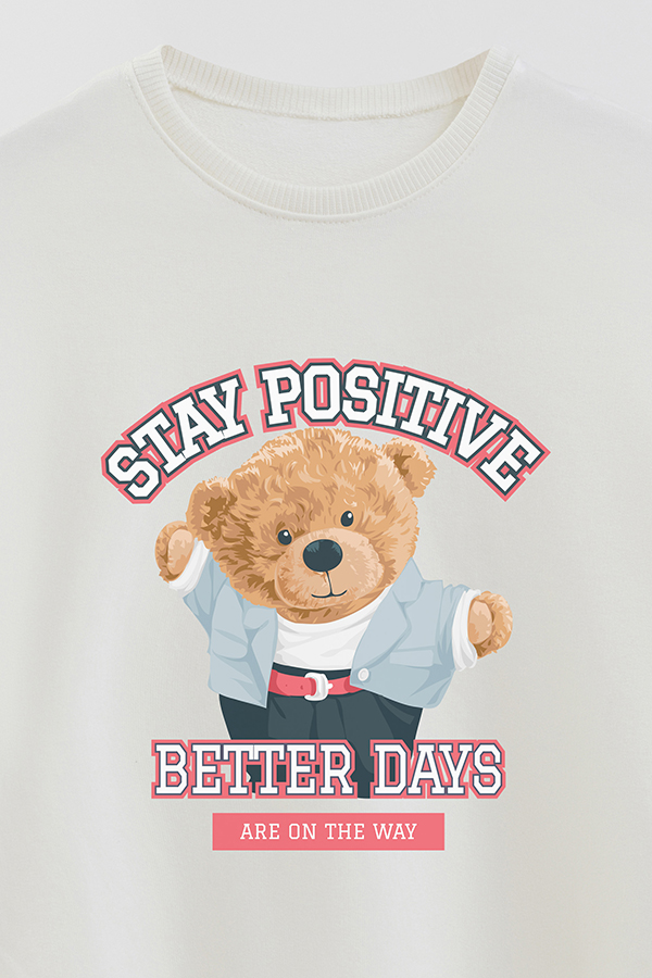 BUZO RUSTICO KIDS TEDDY STAY POSITIVE