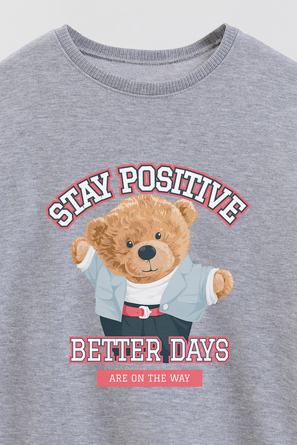 BUZO RUSTICO KIDS TEDDY STAY POSITIVE