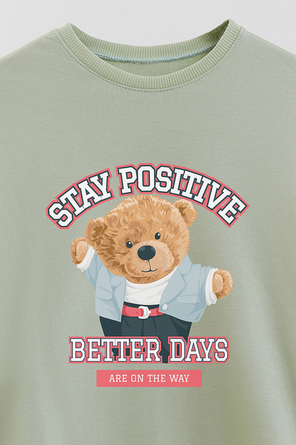 BUZO RUSTICO KIDS TEDDY STAY POSITIVE