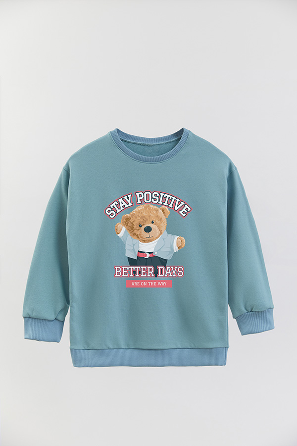 BUZO RUSTICO KIDS TEDDY STAY POSITIVE