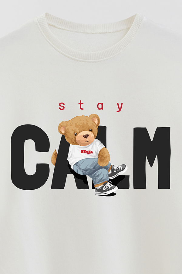 BUZO RUSTICO KIDS TEDDY STAY CALM