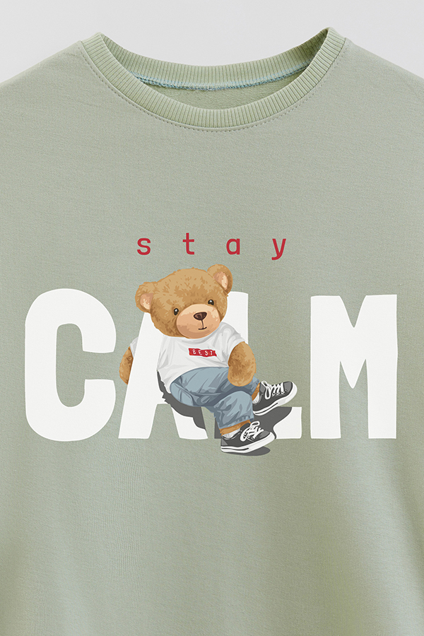 BUZO RUSTICO KIDS TEDDY STAY CALM
