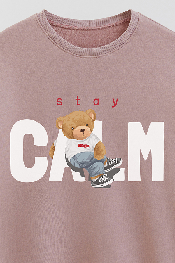 BUZO RUSTICO KIDS TEDDY STAY CALM