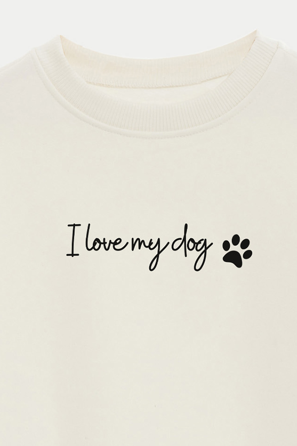 BUZO CROP ESTAMPADO MNM I LOVE MY DOG
