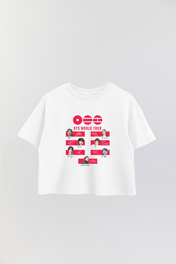 REMERA CROP ESTAMPADA BTS WT2