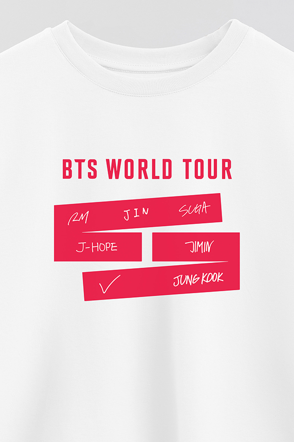 REMERA CROP ESTAMPADA BTS WT