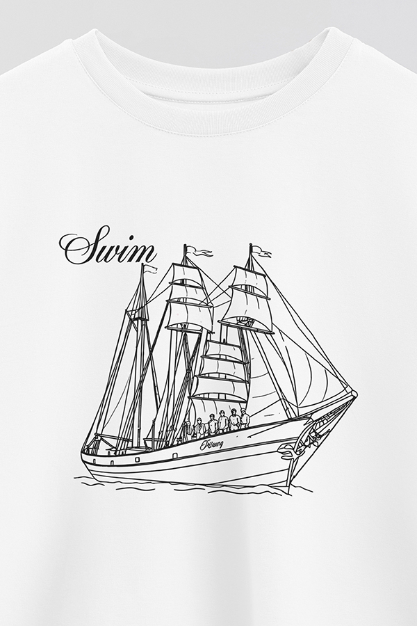 REMERA CROP ESTAMPADA BTS SWIM LN