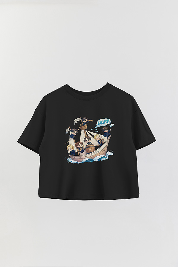 REMERA CROP ESTAMPADA BTS SWIM CT