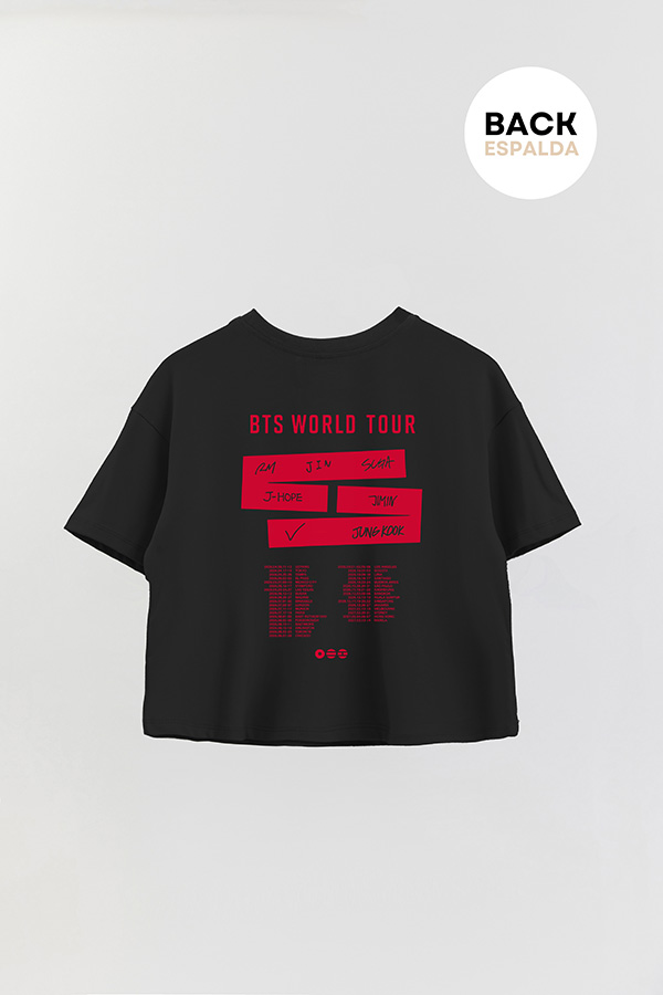 REMERA CROP FB ESTAMPADA BTS ARIRANG