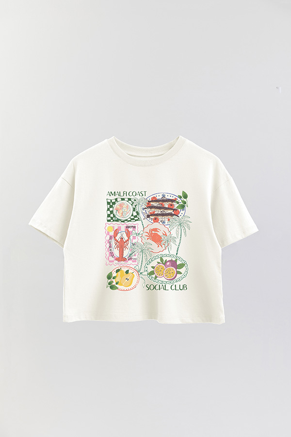 REMERA CROP ESTAMPADA AMALFI COAST