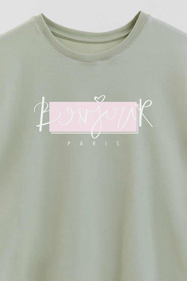 REMERA GIRL OVER BONJOUR PARIS
