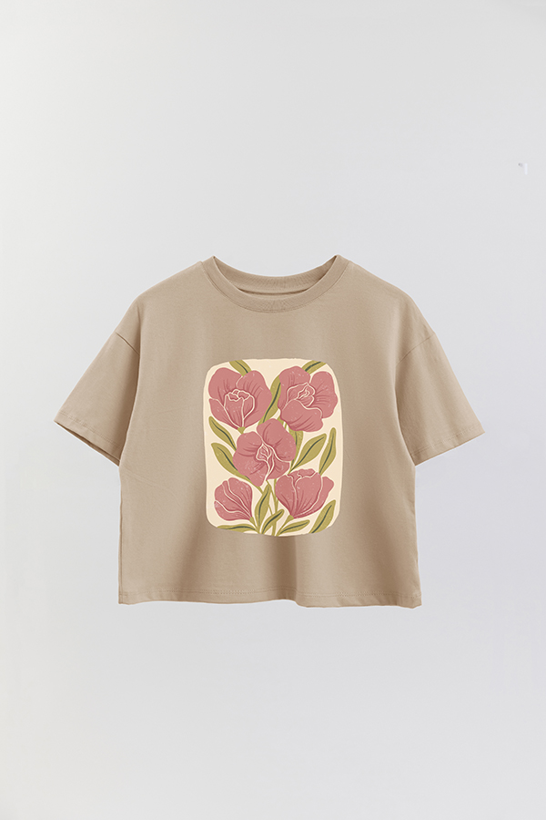 REMERA CROP ESTAMPADA ART 166