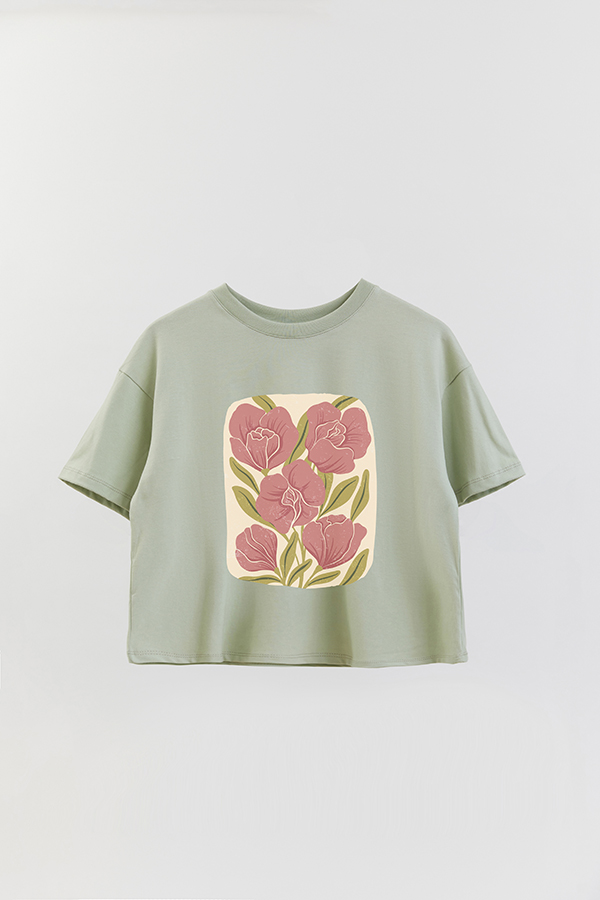 REMERA CROP ESTAMPADA ART 166