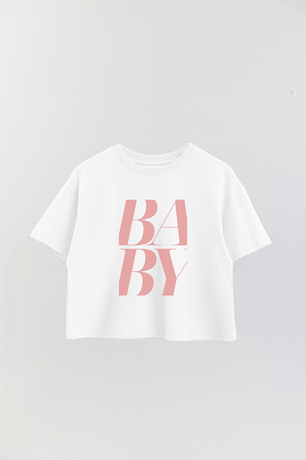 REMERA CROP ESTAMPADA PINK BABY