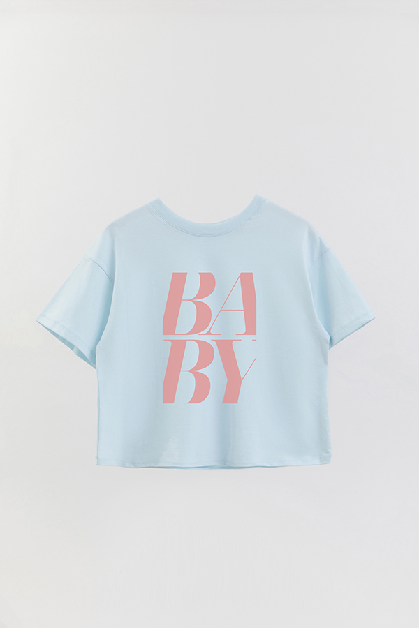 REMERA CROP ESTAMPADA PINK BABY