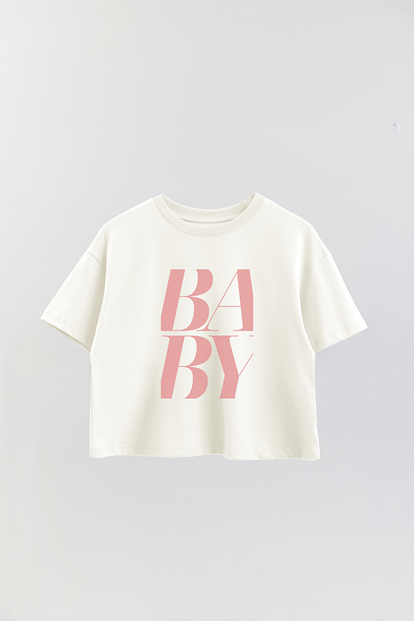 REMERA CROP ESTAMPADA PINK BABY