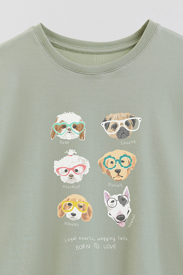 REMERA GIRL OVER DOGGY DREAMS BORN TO LOVE