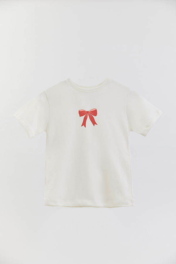 REMERA BASICA ESTAMPADA PASTEL CHRISTMAS RED