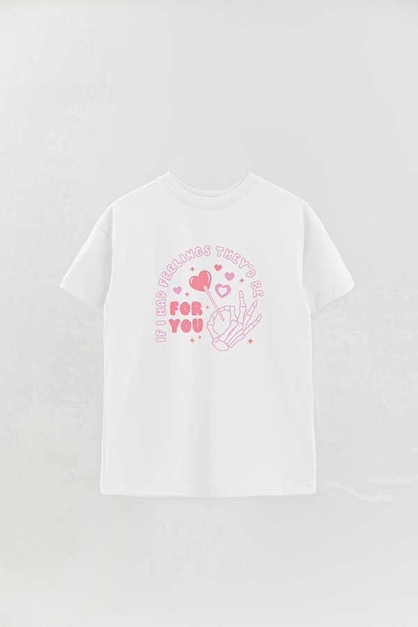 REMERA OVER ESTAMPADA FUNNY VALENTINE FOR YOU