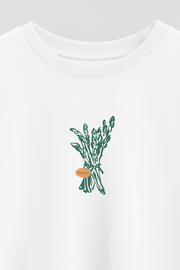 REMERA CROP ESTAMPADA HARVEST ASPARAGUS