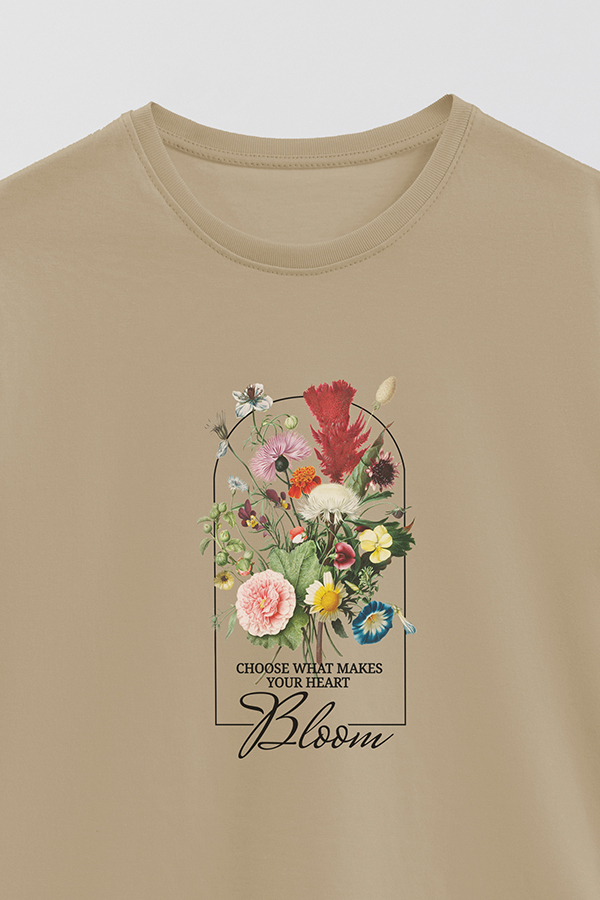 REMERA BASICA ESTAMPADA FLO3 MAKES MY HEART BLOOM
