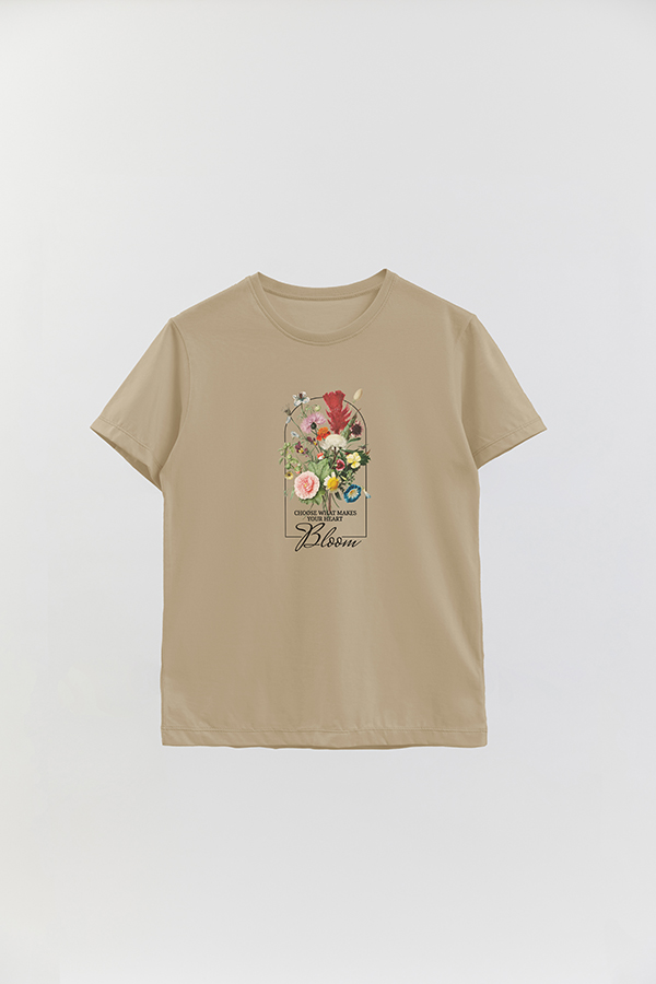REMERA BASICA ESTAMPADA FLO3 MAKES MY HEART BLOOM