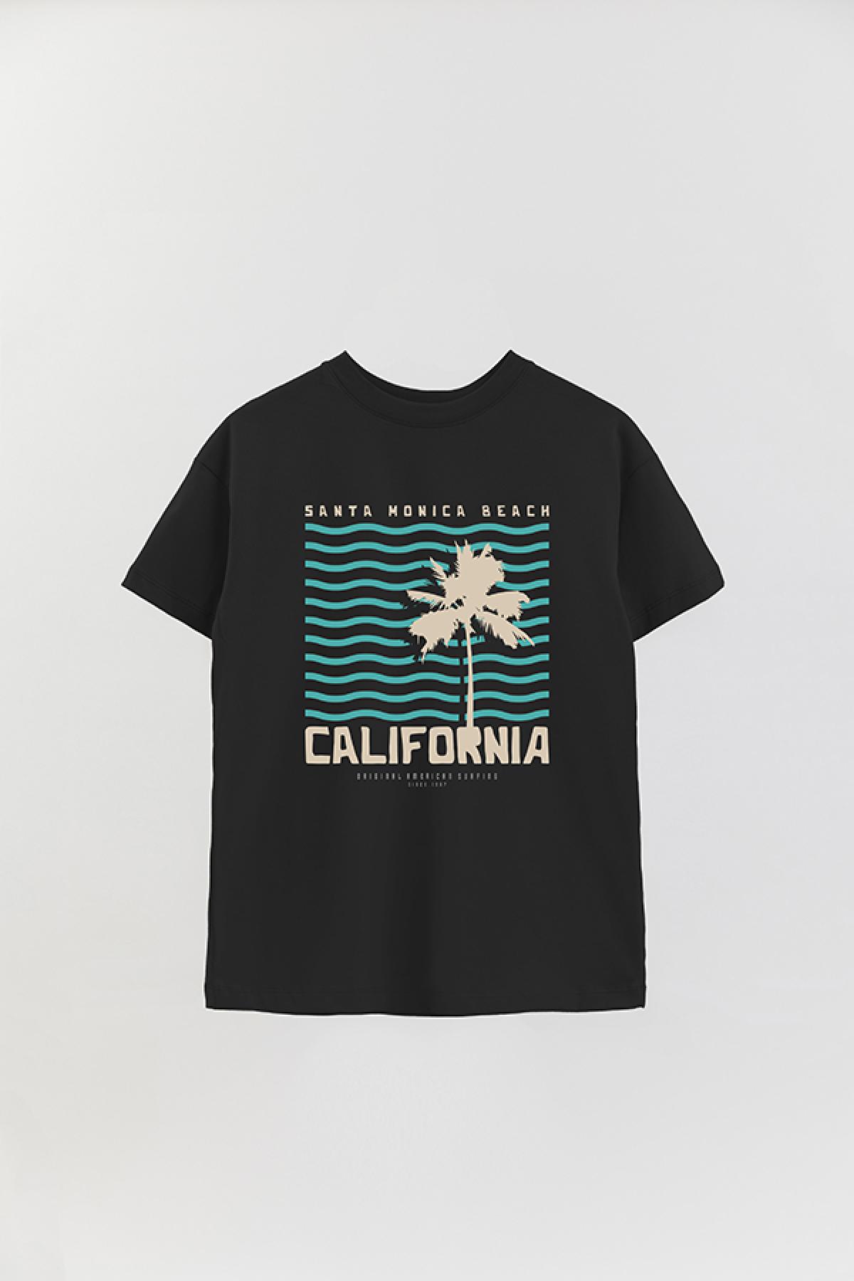 REMERA OVER ESTAMPADA SM SANTA MONICA