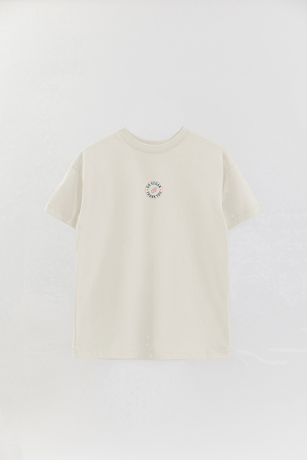 REMERA OVER ESTAMPADA VEGAN GO VEGAN