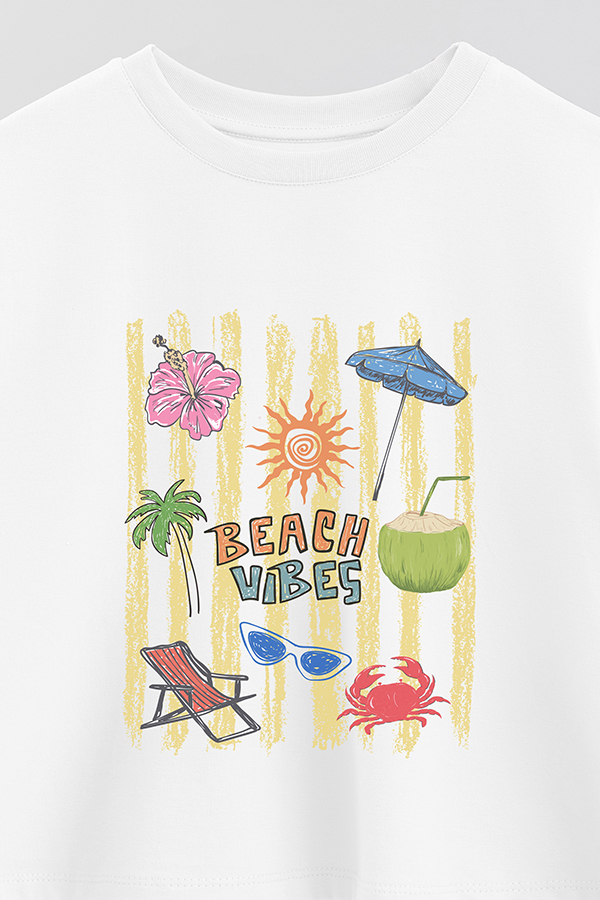 REMERA CROP ESTAMPADA SUMMER BEACH VIBES