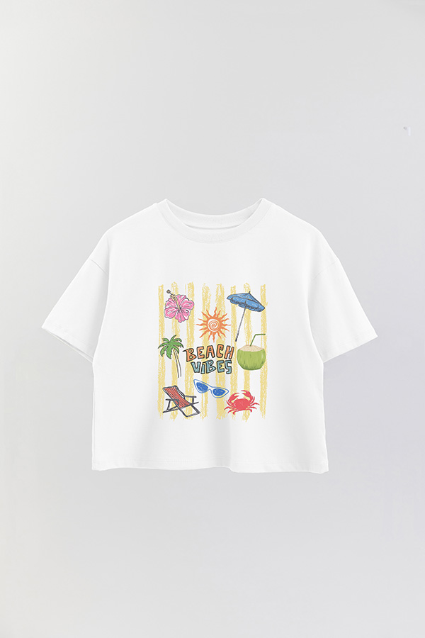 REMERA CROP ESTAMPADA SUMMER BEACH VIBES