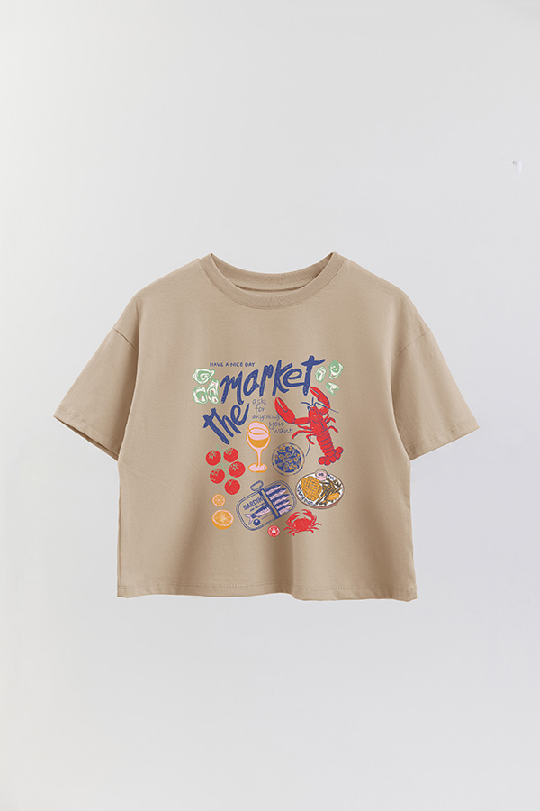 REMERA CROP ESTAMPADA ASK FOR ANYTHING