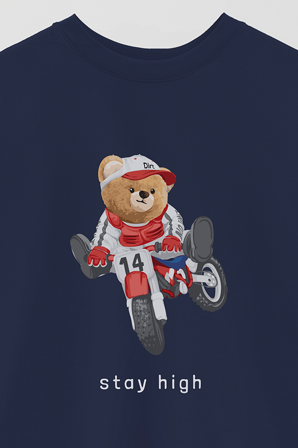 REMERA OVER ESTAMPADA UNISEX TEDDY HIGH
