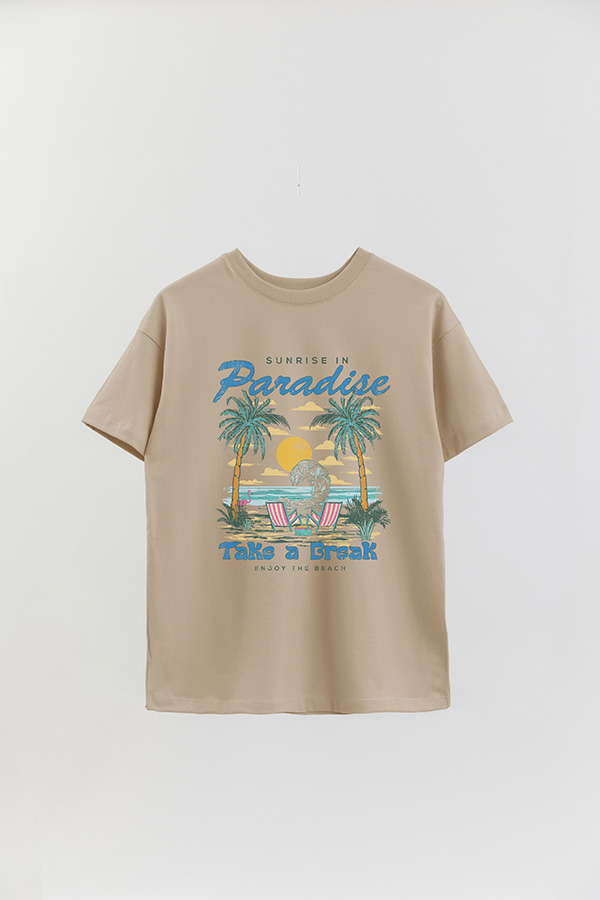 REMERA OVER ESTAMPADA SUNRISE IN PARADISE